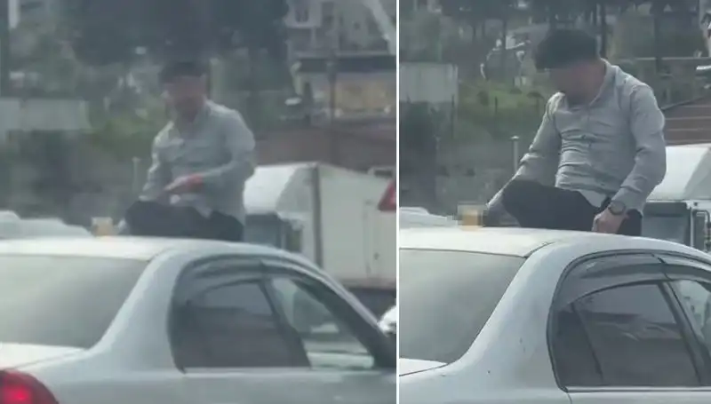 Trafikte Akıllara Durgunluk Veren Görüntü: Otomobil Üzerinde Alem Yapıldı!